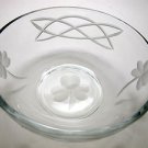 Hand Cut Glass bowl Celtic and shamrock pattern, Ireland Hand Cut Glass bowl Celtic and shamrock pattern, Ireland