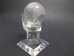 Glass Globe in hand, Gift crystal etched world