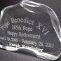Pope Benedict XVI 265th, Happy retirement 24% lead crystal paperweight / plaque