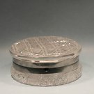 ABP Hand Cut Glass Hinged Antique Jewelry Box Harvard Pattern