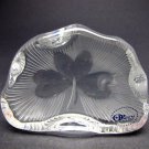 Hand Cut Glass  shamrock pattern paperweight, Ireland 24% lead crystal