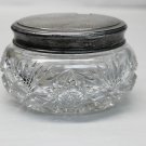 ABP Cut Glass Antique Crystal Keepsake Box with Embossed Sterling Silver Lid ABP Cut Glass Antique Crystal Keepsake Box with Embossed Sterling Silver Lid