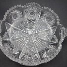 ABP cut glass 2 handle dish American brilliant period Antique ABP cut glass 2 handle dish American brilliant period Antique