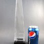 Obelisk optical GLASS on black base 12" high, Gift crystal