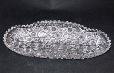 American Brilliant Period Cut Glass celery dish   Antique