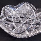 American Brilliant Period Cut Glass  6 sided dish   Antique crystal