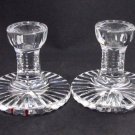 Signed Waterford CUT GLASS pair of candle sticks