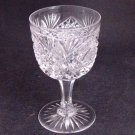 American Brilliant Period Cut Glass WINE glass Antique Crystal Hoare Monarch
