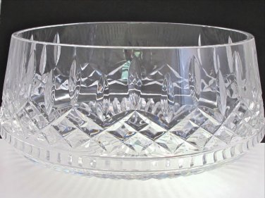 Signed Waterford Hand Cut glass large Lismore salad bowl  Crystal 9.5"