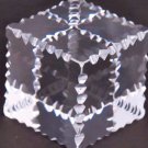 Hand Cut Glass paperweight, notched and prism, optical crystal clear