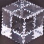 Hand Cut Glass paperweight, notched and prism, optical crystal clear