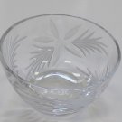 Hand cut lead  Crystal bowl, Poinsettia one of a kind glass