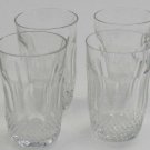 Vintage Cut Glass tumblers crosscut and facet 4 piece set Vintage Cut Glass tumblers crosscut and facet 4 piece set