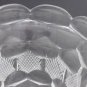 Hand cut old glass pedestal vase  honeycomb