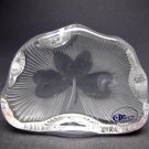 Hand Cut Glass polished  shamrock pattern paperweight, Ireland 24% lead crystal