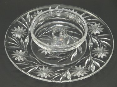 American Brilliant Period hand Cut Glass chip n dip