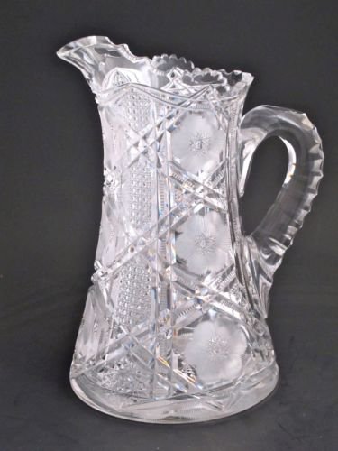 American Brilliant Period Cut Glass  pitcher ANTIQUE ABP