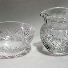 Hand Cut glass mini sugar & creamer ideal for Leprechaun or Doll house