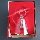 Lenox Crystal 1985 Holly  miniature bell ornament Hand blown Made in USA