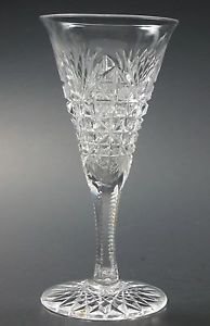 ABP Cut glass sherry  stemware Hand cut  antique