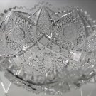 American Brilliant Period hand Cut Glass bowl ABP antique hobstar