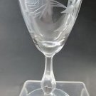 Bryce Cut glass rose patten wine Made in USA Mt Pleasant PA mouth blown