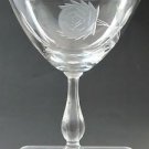 Bryce Cut glass rose patten dessert / champagn Made in USA Mt Pleasant PA blown