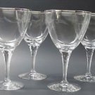 4 Tiffin Rivirea platinum Hand cut glass goblets never used, in shipping box