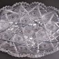American Brilliant Period hand Cut Glass tray abp Hobstar antique Hand polished