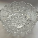 American Brilliant Period hand Cut Glass bowl Gloria   ABP antique hobstar