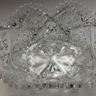 American Brilliant Period hand Cut Glass oval  shape bowl ABP sawtooth edge