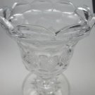 Hand cut old glass pedestal vase honeycomb antique Hand cut old glass pedestal vase honeycomb antique