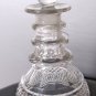 Hand Cut glass 3 ring neck decanter crosscut with mushroom stopper Antique