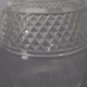 Hand Cut glass 3 ring neck decanter crosscut with mushroom stopper Antique