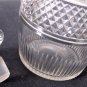 Hand Cut glass 3 ring neck decanter crosscut with mushroom stopper Antique