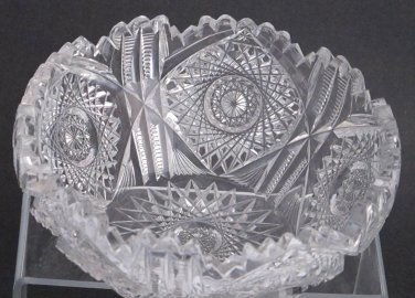 American Brilliant Period hand Cut Glass bowl 7.75"