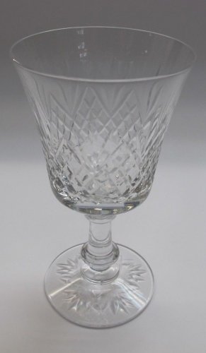 Fostoria Cut glass Goblet Made in USA  mouth blown