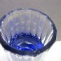 Hand Cut panel Glass blue vase cut to clear