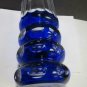 Hand Cut panel Glass blue vase cut to clear