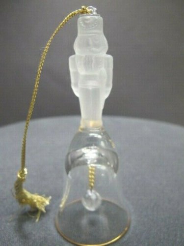 Lenox Crystal 1993 christmas mini nutcracker bell  USA mouth blown gold band