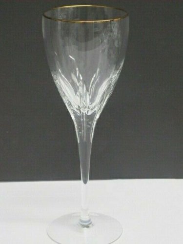 Lenox Cut glass Firelight gold rim Crystal wine Made in USA mouth blown