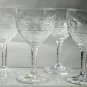 4 Hand cut Wine stems glass very good quality Notched stems elegant style