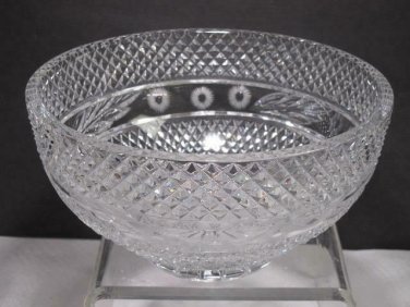 Hand cut lead Crystal bowl, crosscut 5.5 lb