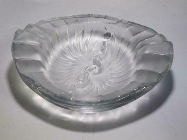 Lalque frosted oval bowl signed. C18