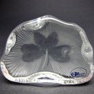 Hand Cut Glass polished shamrock pattern paperweight, Ireland 24% lead crystal Hand Cut Glass polished shamrock pattern paperweight, Ireland 24% lead crystal
