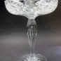 American Brilliant Period Cut Glass compote teardrop stem Antique hobstar ABP