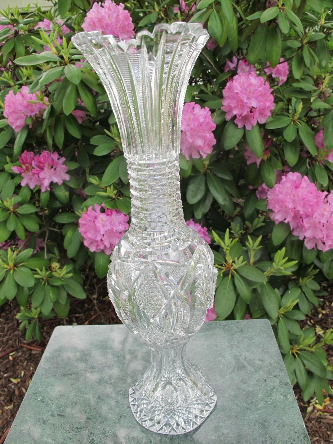 American Brilliant Period Cut Glass Vase