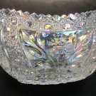 L.E Smith Glass covered iridescent crystal oval bowl