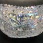 L.E Smith Glass covered iridescent crystal oval bowl