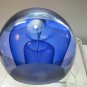 Art glass blue veiled paperweight, Lenox crystal